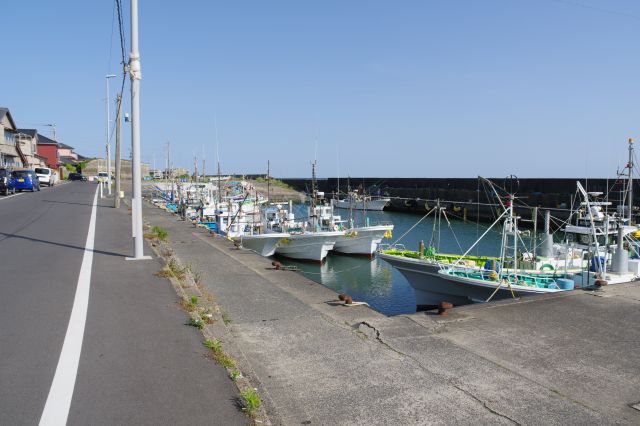 沢山の漁船が静かに停泊しています。