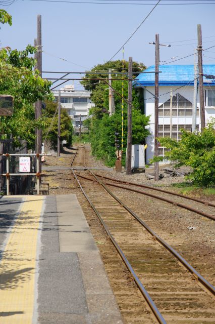 銚子駅へと続く線路。