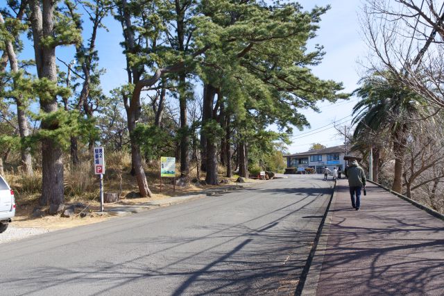 下った後に登り道へ。左右が海で岬という感じ。